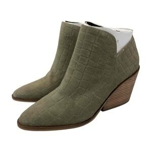 Lucky Brand Womens Size 8.5M Fossilized Jupiter Saucie Boots Suede Croc Chunky‎